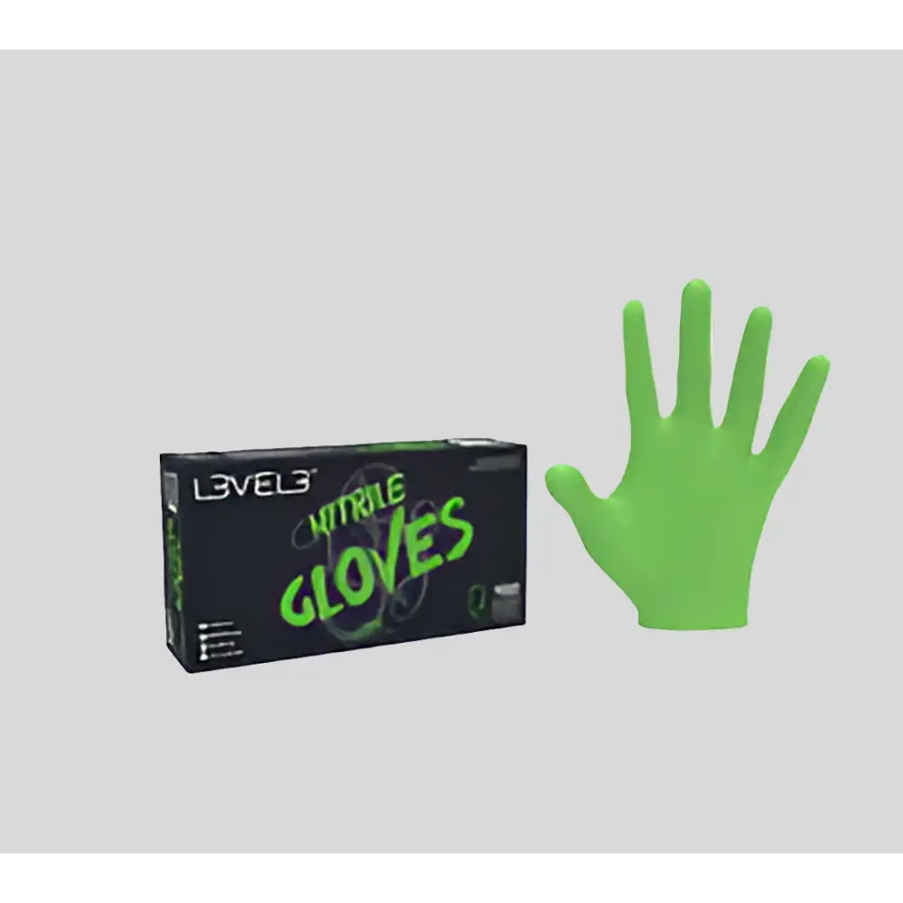 Level 3 Nitrile Gloves- Lime Green (LARGE) - D' Mayra Beauty Supply 